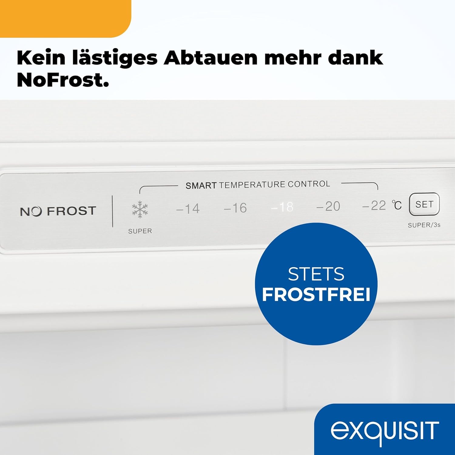 Exquisit Gefrierschrank GS5231-NF-H-040C – 161L Nutzinhalt, NoFrost, Türalarm