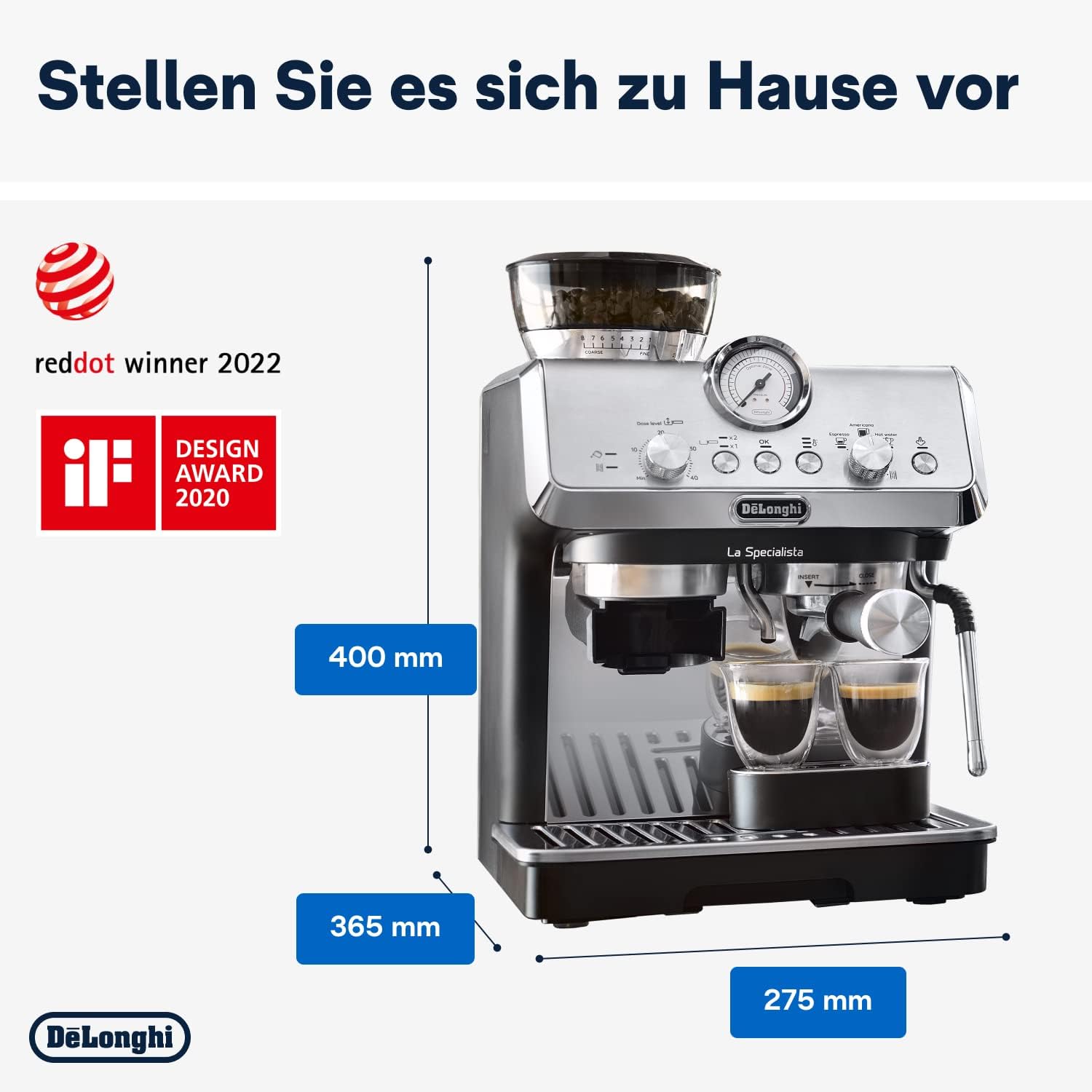 De’Longhi La Specialista Arte EC9155.MB – Siebträgermaschine, 15 Bar, 1300 W