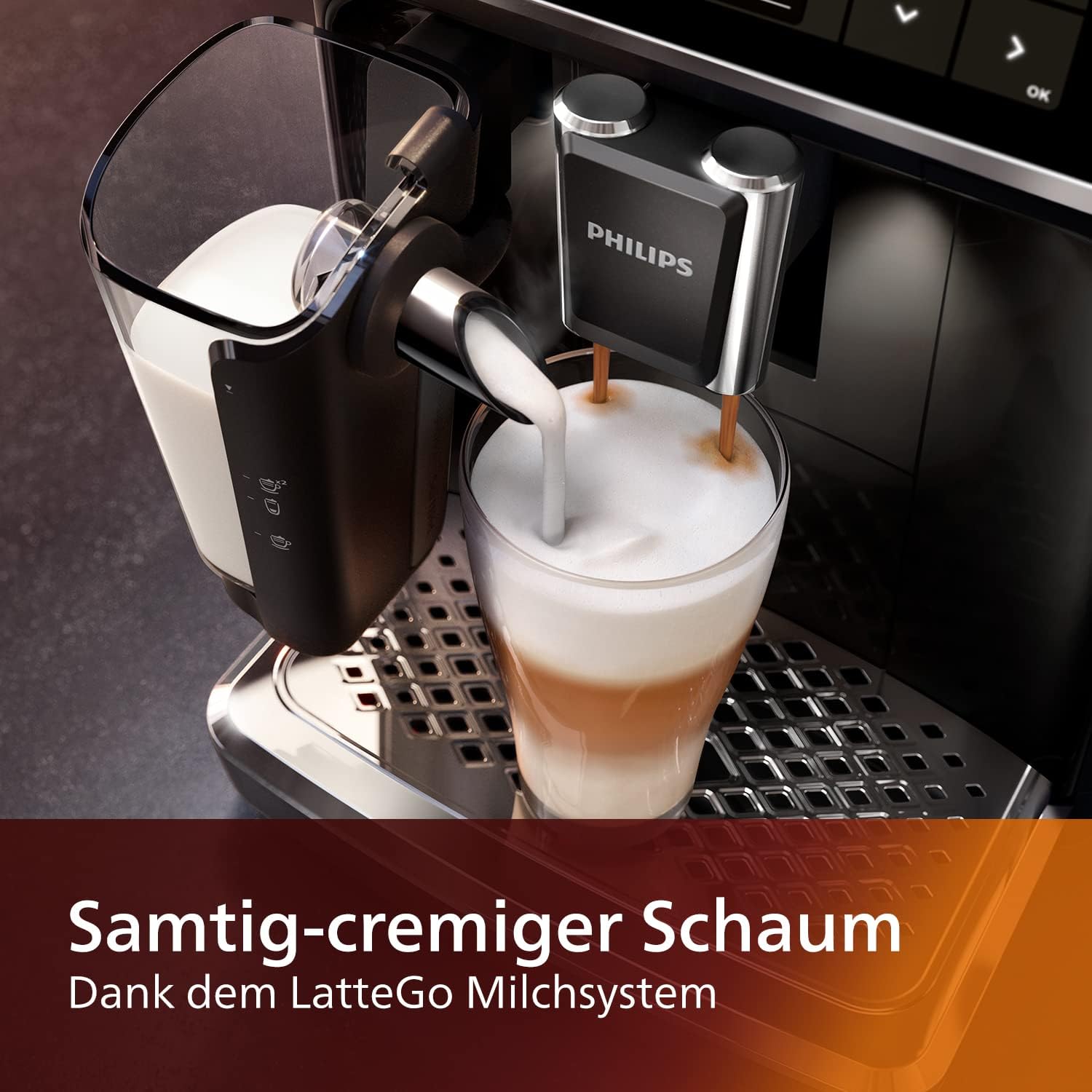 Philips Serie 5400 Kaffeevollautomat – LatteGo Milchsystem, 12 Kaffeespezialitäten, 4 Benutzerprofile