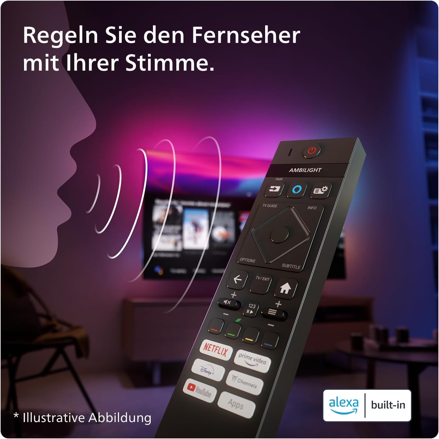 Philips Ambilight 43PUS8109 – 43 Zoll 4K LED Smart TV mit Titan OS & Dolby Atmos