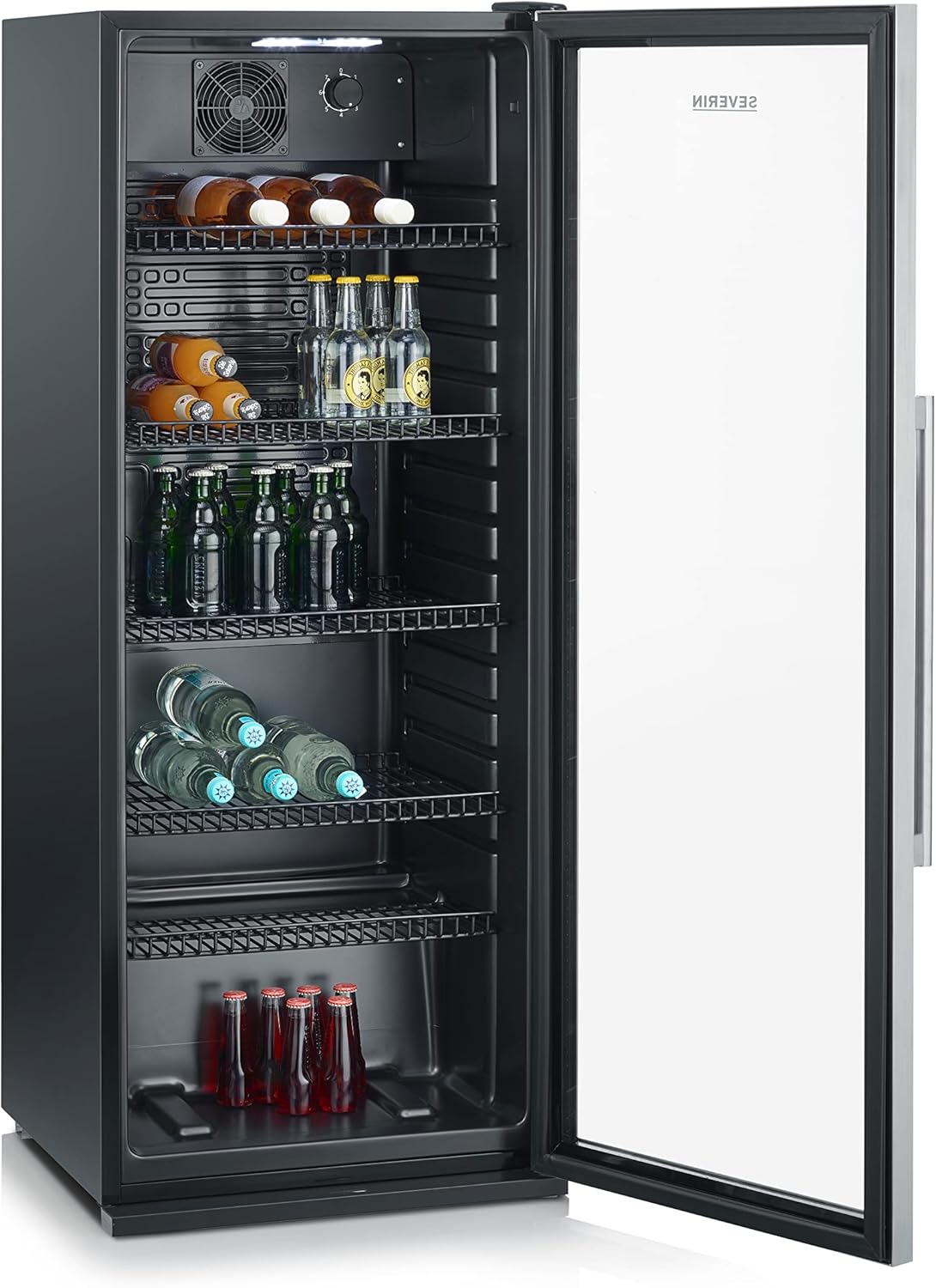 SEVERIN Flaschenkühlschrank FSK 8840 – 118 L, LED-Beleuchtung, Schloss