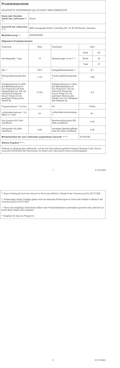 Bosch SPV2IKX10E Serie 2 – Vollintegriert, 45 cm breit, Extra Trocknen