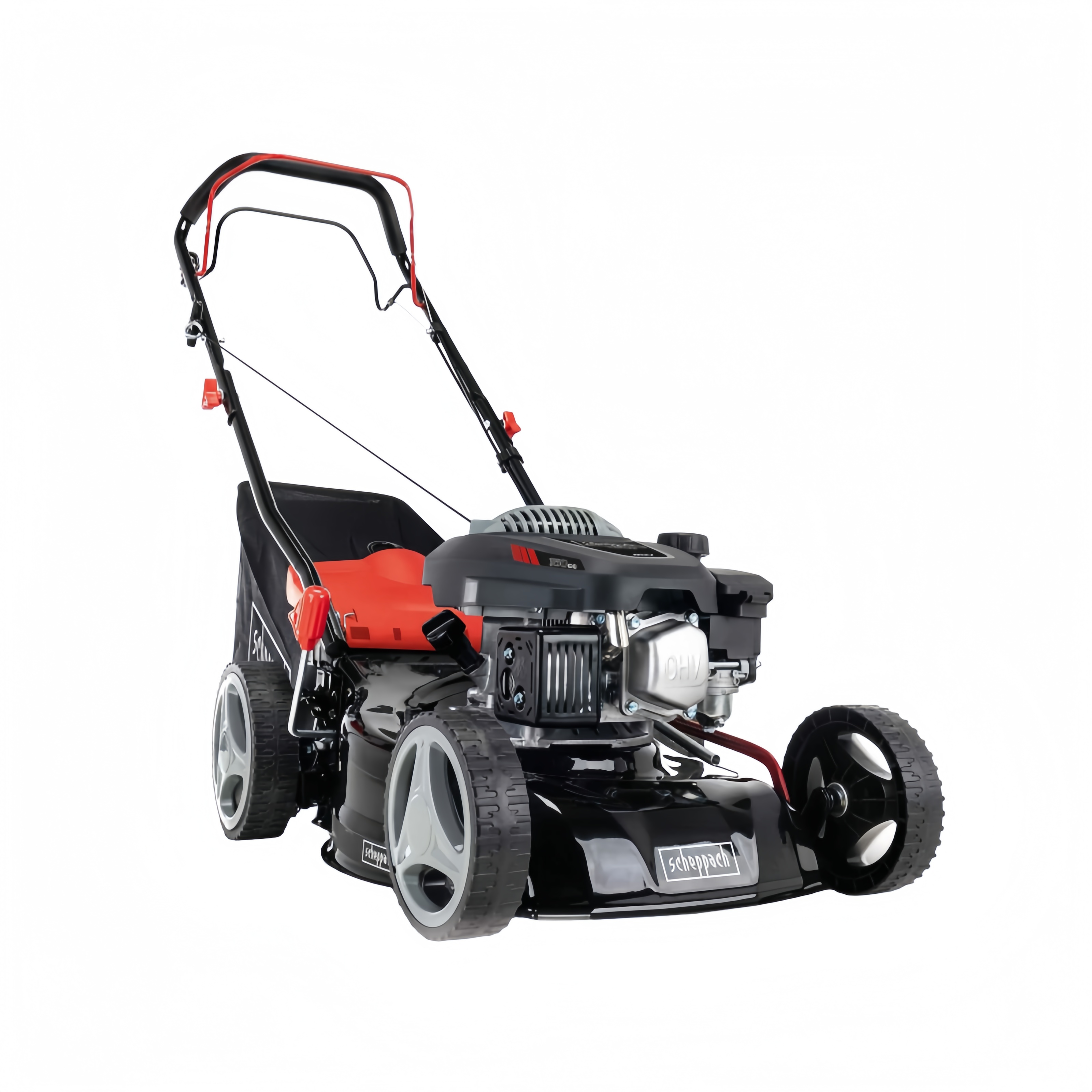 Scheppach MS150-42 Benzin-Rasenmäher – 3,7 PS, 42 cm, Mulch & Fangkorb