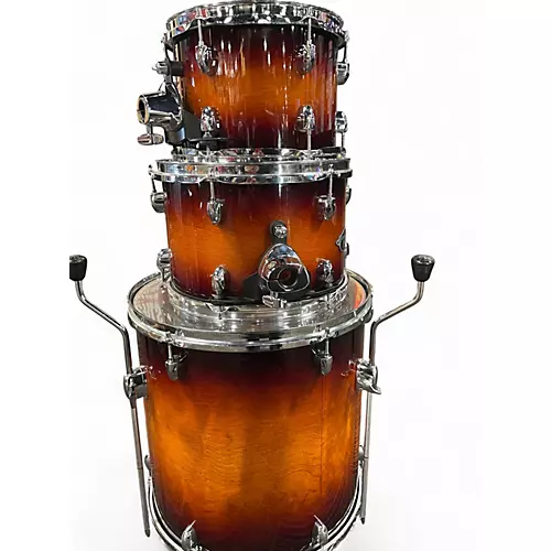Used Pearl 5 Piece Export Tobacco Sunburst Drum Kit Tobacco Sunburst