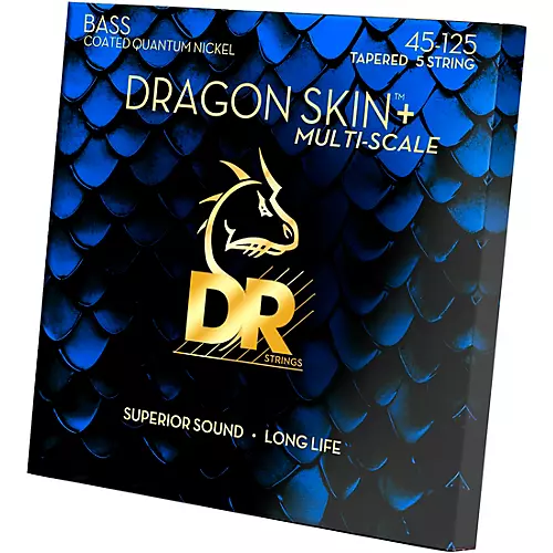 DR Strings Dragon Skin+ Coated Accurate Core Technology 5-String Multi-Scale Quantum Nickel Bass Strings 45 - 125