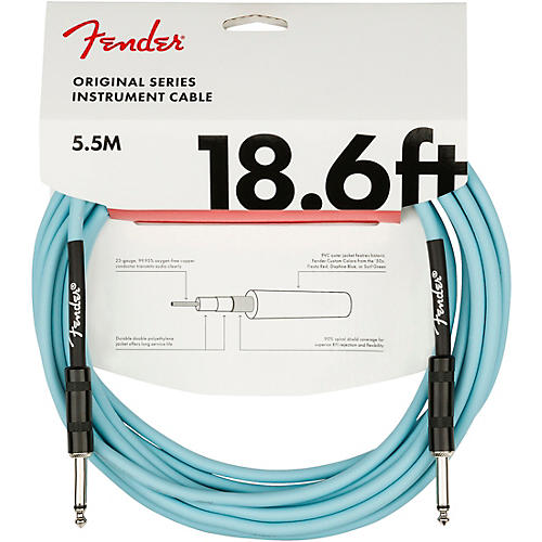 Fender Original Series Limited-Edition Instrument Cable 18.6 ft. Sonic Blue