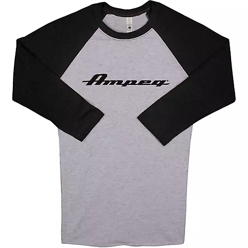 Ampeg Ampeg Raglan Black Sleeve Shirt - White Small Black and White