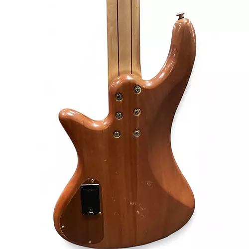 Used Schecter Guitar Research Stiletto Custom 5 String Satin Natural Electric Bass Guitar Satin Natural
