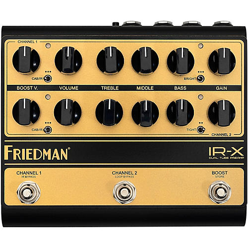 Friedman IR-X Dual-Tube Preamp DI+IR Dual-Channel 12AX7 Tubes Effects Pedal Black