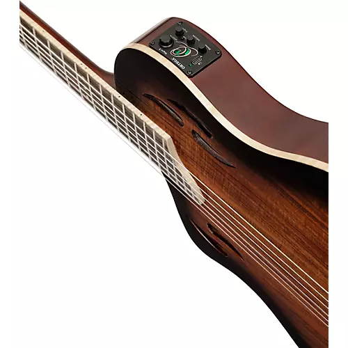 Ortega TourPlayer Deluxe Left-Handed Nylon-String Acoustic-Electric Guitar Tobacco Burst