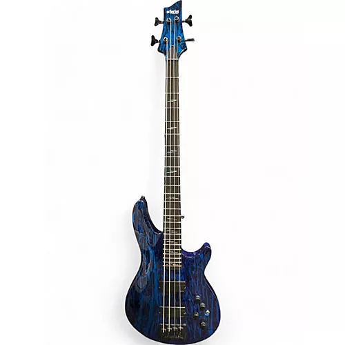 Used Schecter Guitar Research C4 4 String cobalt blue Electric Bass Guitar cobalt blue