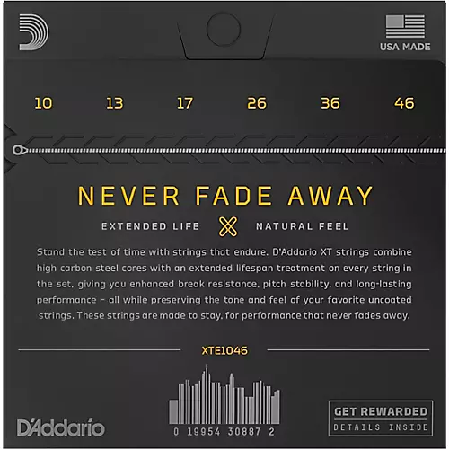 D'Addario XT Nickel Plated Steel Electric Guitar Coated Strings .010-.052 Light Top Heavy Bottom