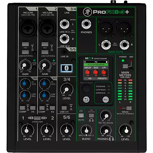 Mackie ProFX6v3+ Content Creator Bundle With AT2040 Microphones and ATH-M20X Headphones