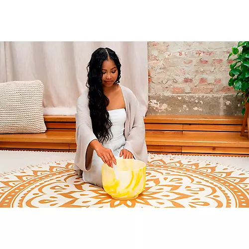 MEINL Sonic Energy 10in. Marble Crystal Singing Bowl, E4, 432 Hz, Solarplexus Chakra Yellow