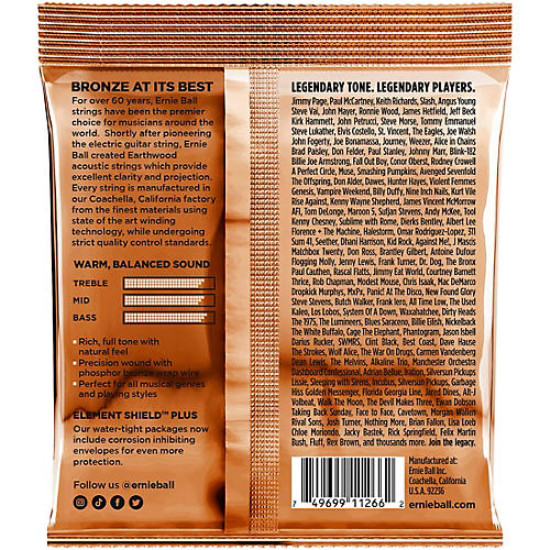 Ernie Ball Earthwood Light Phosphor Bronze Acoustic Guitar Strings 3-Pack 11 - 52