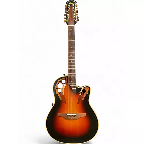 Used Ovation 1858 12 STRING 3 Color Sunburst 12 String Acoustic Electric Guitar 3 Color Sunburst