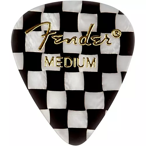 Fender 351 Shape Premium Picks, Checker Celluloid Thin 12 Pack