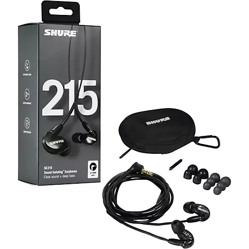 Shure MV7-K USB Microphone and SE215 Earphones Content Creator Bundle Clear