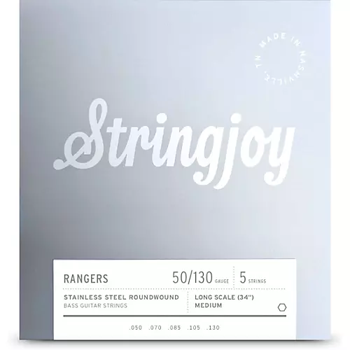 Stringjoy Rangers 5 String Long Scale Stainless Steel Bass Guitar Strings 45 - 130