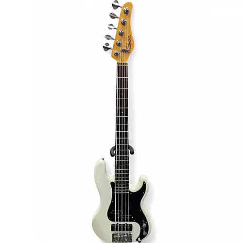 Used 2013 Schecter Guitar Research P5 Ivory Electric Bass Guitar Ivory