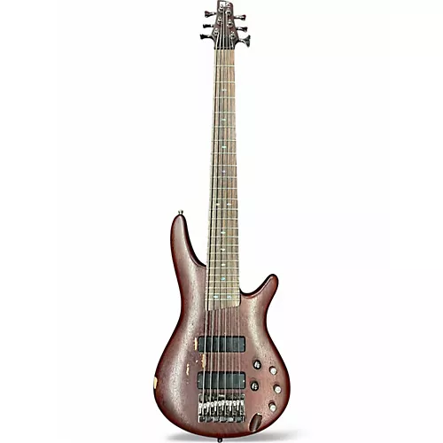 Used Ibanez SR506 6 String brown mahogany Electric Bass Guitar brown mahogany