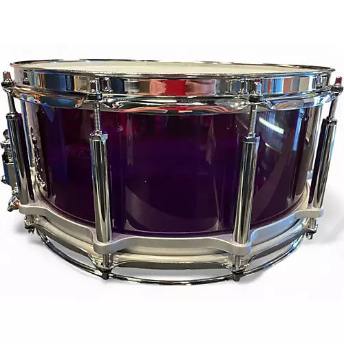Used Pearl 14X6.5 Crystal Beat Free Floating Snare Purple Acrylic Drum Purple Acrylic 213