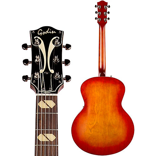 Godin 5th Avenue Jumbo HB Hollowbody Electric Guitar Memphis Sun