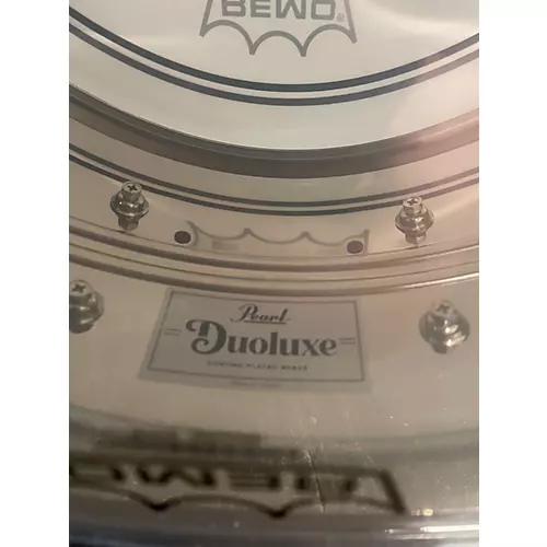 Used Pearl 6.5X14 Duoluxe Inlaid Chrome Over Brass Chrome over Brass Drum Chrome over Brass 15