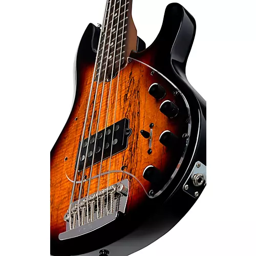 Sterling by Music Man StingRay 5 RAY35 Spalted Maple Top Bass 3-Tone Sunburst