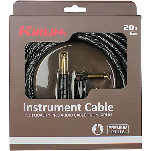 Kirlin IWB Black/White Woven Instrument Cable 1/4