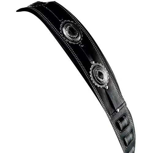 RICHTER Springbreak I Concho Guitar Strap Black/Old Nickel 2.76 in.