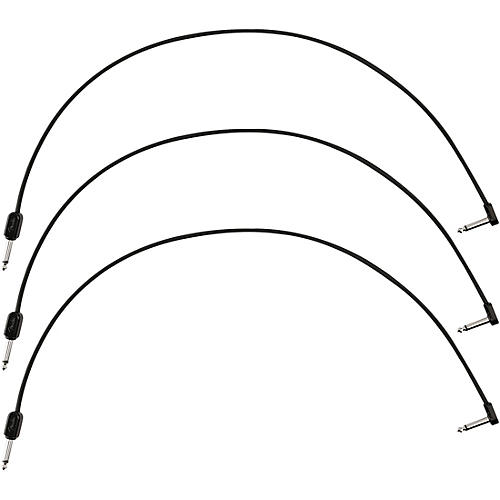 Fender Blockchain Straight to Angle Patch Cables, 3-Pack 2 ft. Black