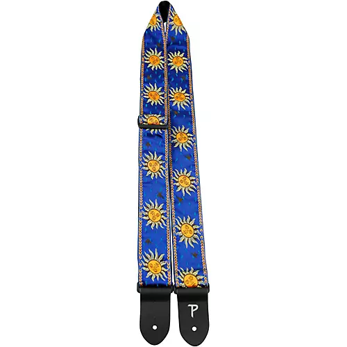 Perri's Jacquard Guitar Strap Yellow and Blue Sun 39 to 58 in.