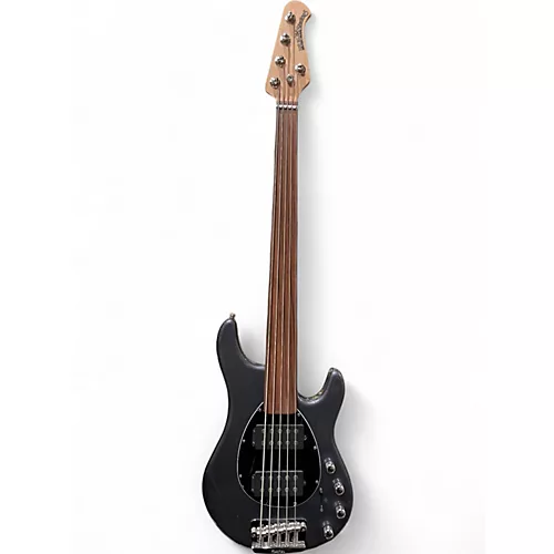 Used Ernie Ball Music Man Sterling 5 String fretless Metallic Gray Electric Bass Guitar Metallic Gray