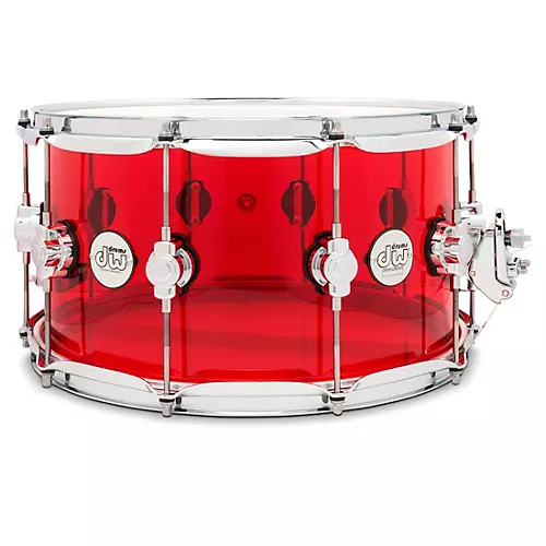 DW Design Series Acrylic Ruby Snare Drum 14 x 6.5 in. Ruby Glass