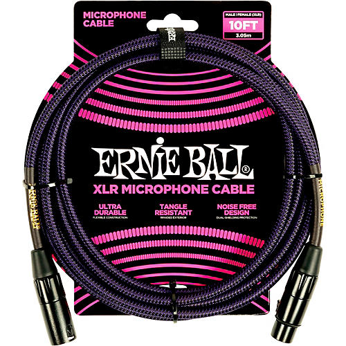 Ernie Ball Braided XLR Microphone Cable 5 ft. Black