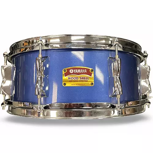 Used Yamaha 5X14 Wood Shell Blue Drum Blue 8