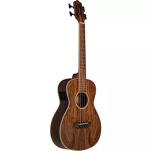 Lanikai Figured Bocote Bass Ukulele Electric with Fishman Classica II Pickup and Tuner Natural