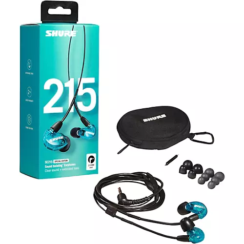 Shure MV7-K USB Microphone and SE215 Earphones Content Creator Bundle Clear