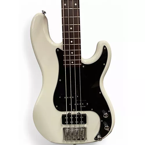 Used Schecter Guitar Research Diamond P Custom White Electric Bass Guitar White