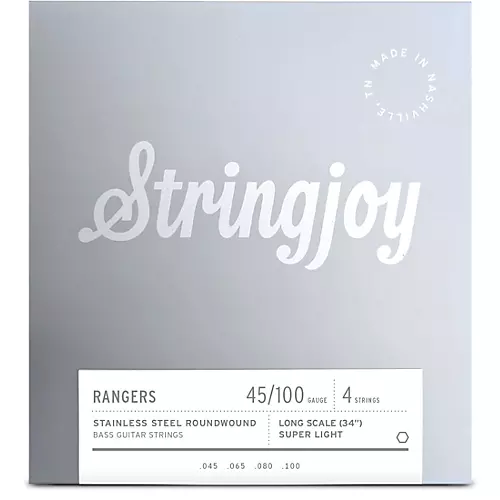 Stringjoy Rangers 4 String Long Scale Stainless Steel Bass Guitar Strings 45 - 105