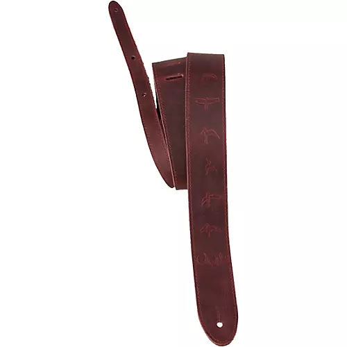 PRS Birds Reversible Garment Leather & Suede Guitar Strap Tan 2 in.