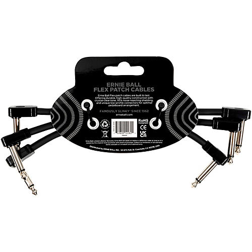 Ernie Ball Flex Patch Cable - 3 Pack 3 in. Purple