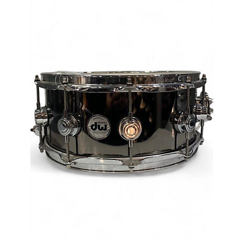 Used DW 5.5X14 Collector's Series Black Nickel Over Brass Metal SNARE DRUM Drum Chrome Chrome 10