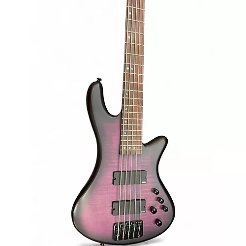 Used Schecter Guitar Research  Limited-Edition Stiletto Studio-5 5-String Bass  Trans Purple Electric Bass Guitar Trans Purple