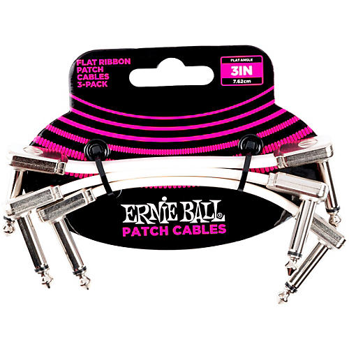 Ernie Ball Flat Ribbon 3-Pack Patch Cables 6 in. Red