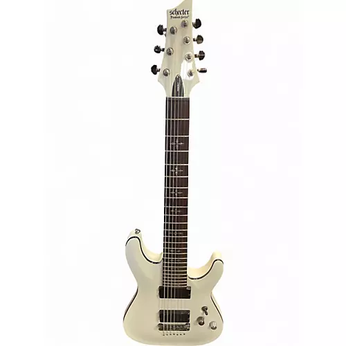 Used Schecter Guitar Research Demon 7 String Alpine White Solid Body Electric Guitar Alpine White