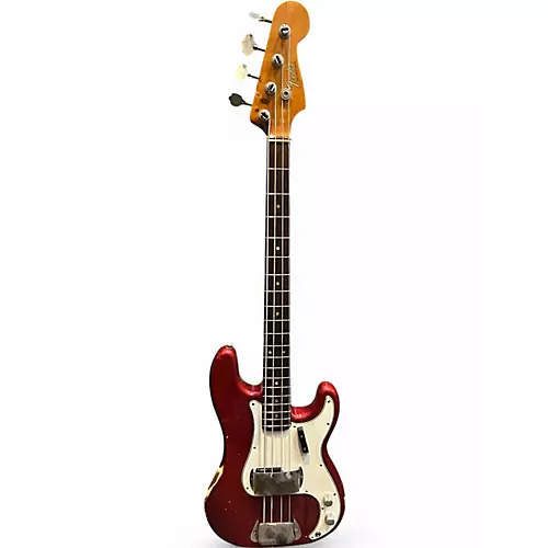 Vintage 1966 Fender Precision Bass Candy Apple Red Electric Bass Guitar Candy Apple Red