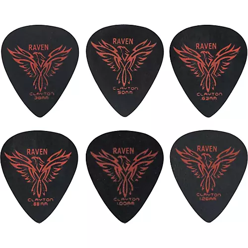 Clayton Black Raven Standard Guitar Picks .63 mm 1 Dozen
