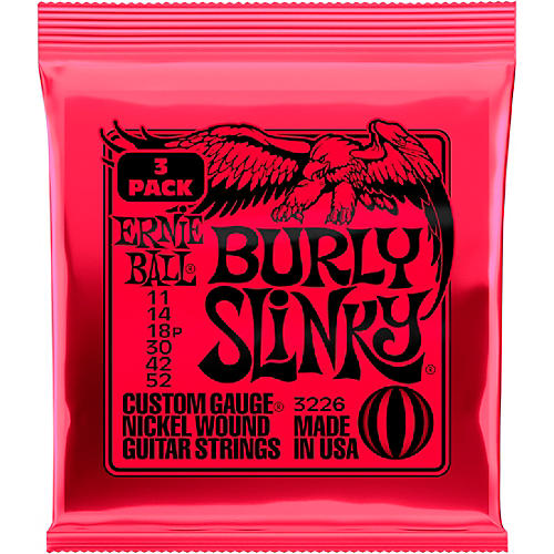 Ernie Ball Burly Slinky Nickel Wound Electric Guitar Strings 3-Pack 11 - 52
